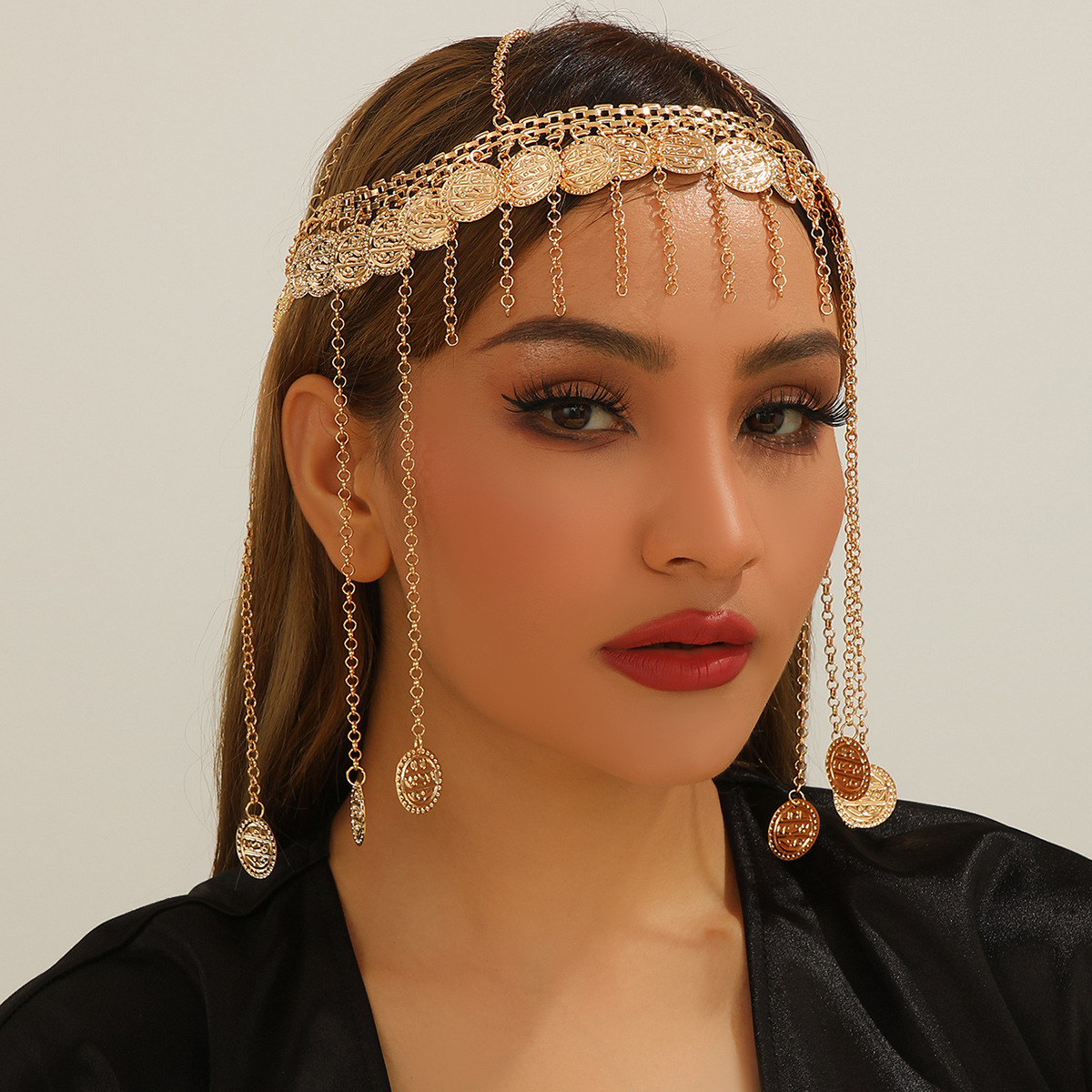 Fashion Ethnic Indian Clothing - Indian Head Chain Jewelry Gold Color