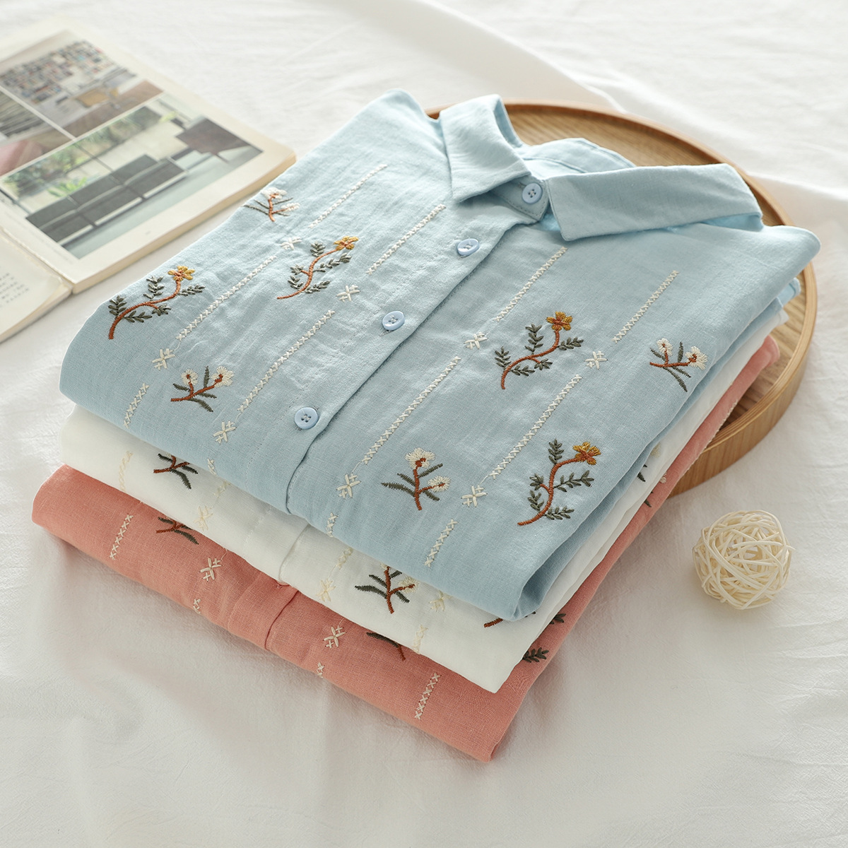 Ethnic Fashion Clothing - 100% Cotton yarn white blue pink