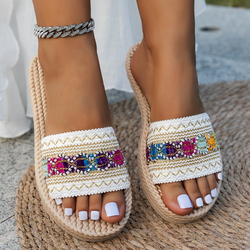 Ethnic Fashion Designers - Women Slippers Outdoor Flat Designer Shoes