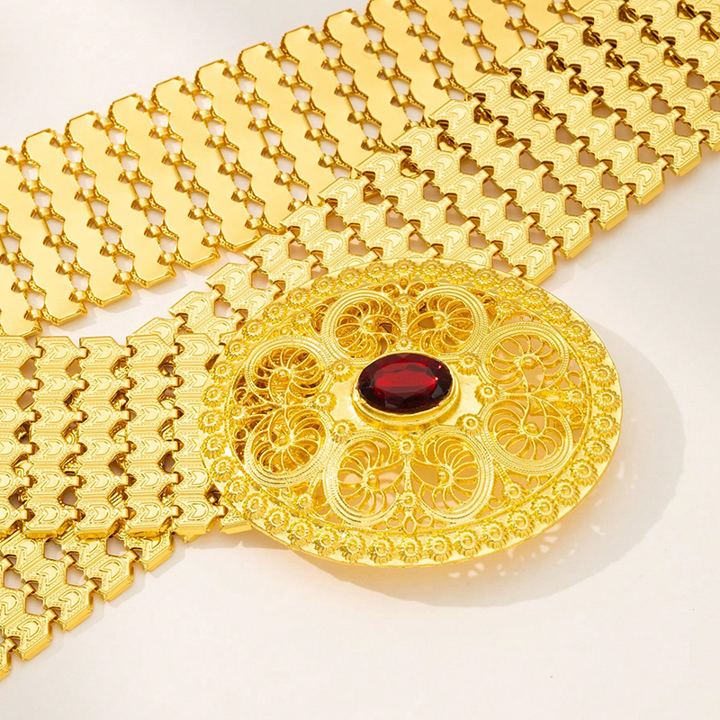 Ethnic Fashion Designers - Gold Zinc Alloy Snake Scale Belt