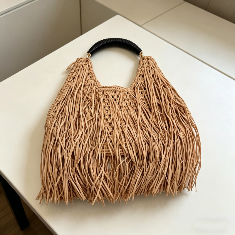 Bohemian Tassel Straw Handbag  - огляд і ціна Ethnic Fashion Designers