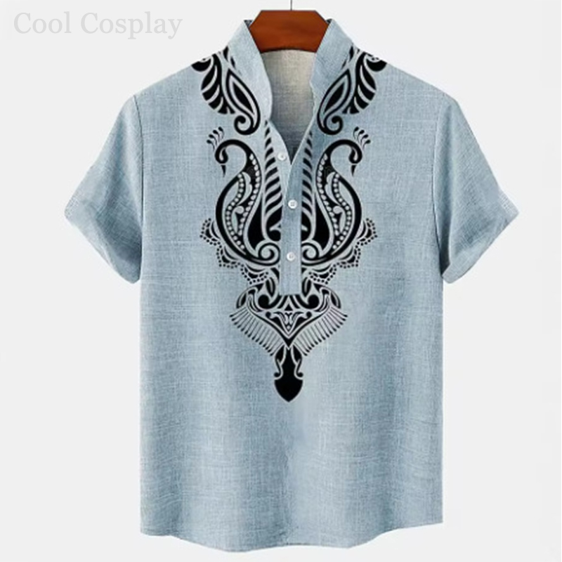 Male Retro Tops Henley Shirt M - огляд і ціна Ethnic Fashion For Men