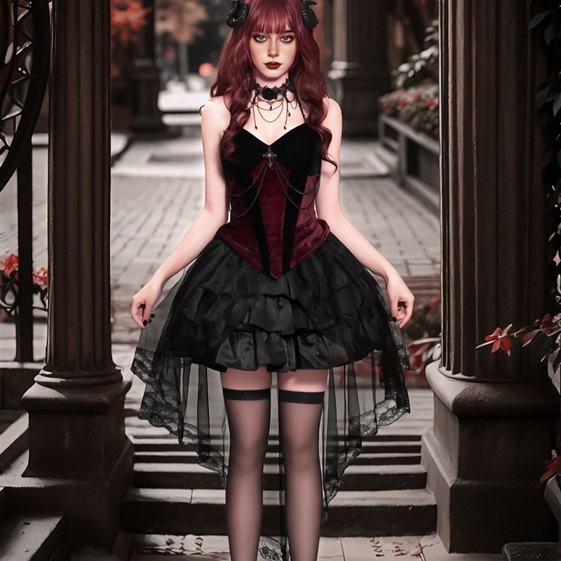 Dark Gothic Style Devil  Suit  - огляд і ціна Ethnic Style Dresses