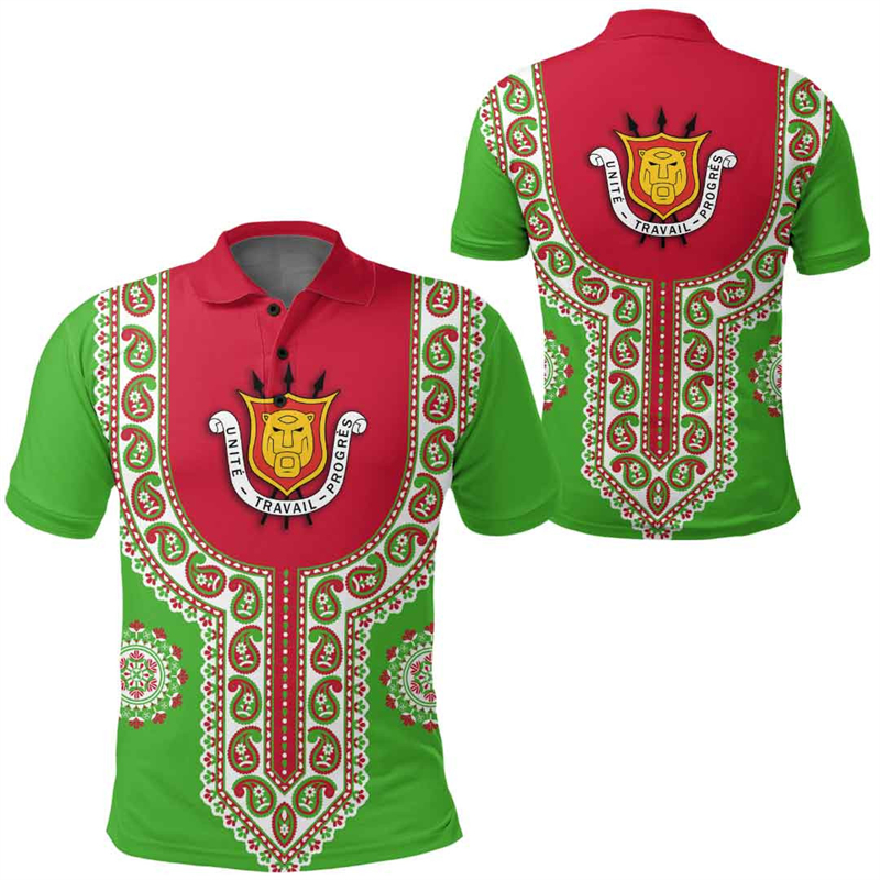 Burundi Flag Map 3D Print Polo - огляд і ціна Dashiki Shirt Men