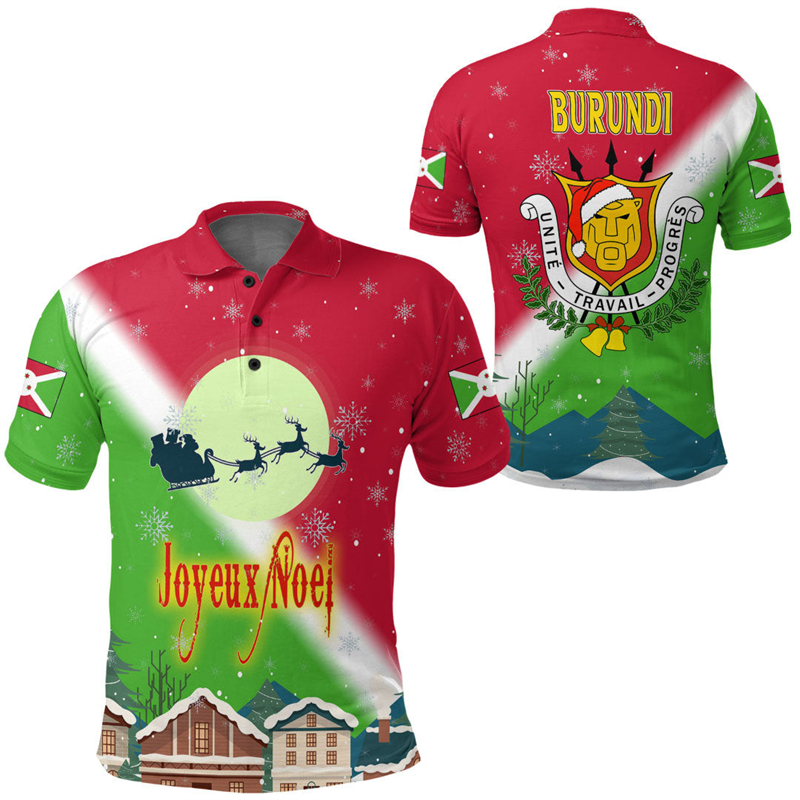 Burundi Flag Map 3D Print Polo - огляд і ціна Dashiki Shirt Men