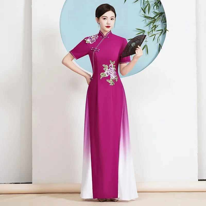 Womens Cheongsam Folk Style Vi - огляд і ціна Ao Dai Vietnam Dress