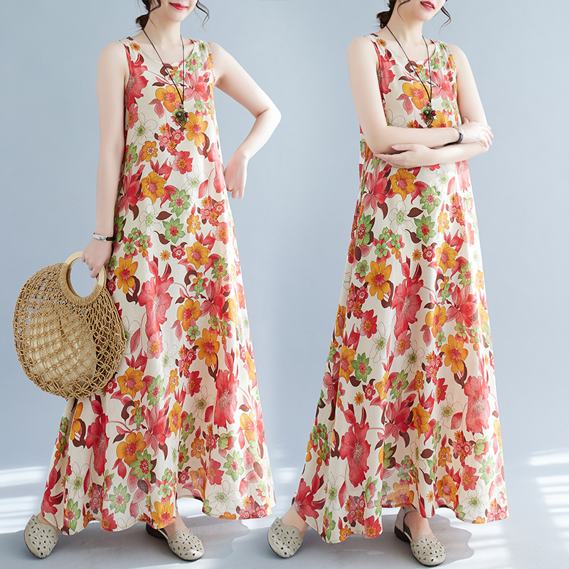 Bohemian Mid-Length Print Dres - огляд і ціна Ethnic Fashion Clothing