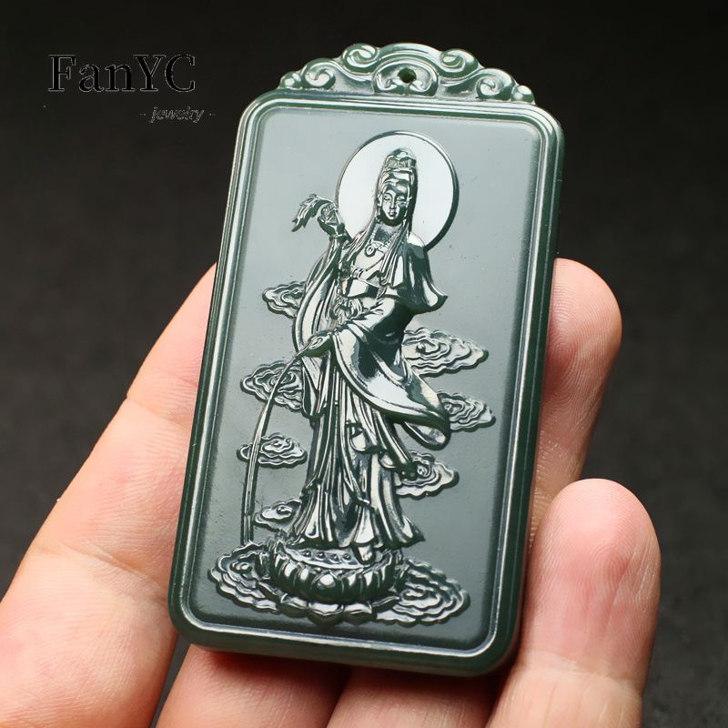 Natural Hetian Jade Qingyu Gua - огляд і ціна Ethnic Fashion For Men