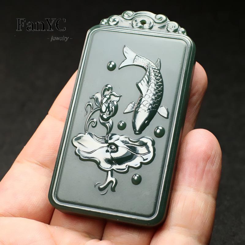 Natural Hetian Jade Qingyu Gua - огляд і ціна Ethnic Fashion For Men
