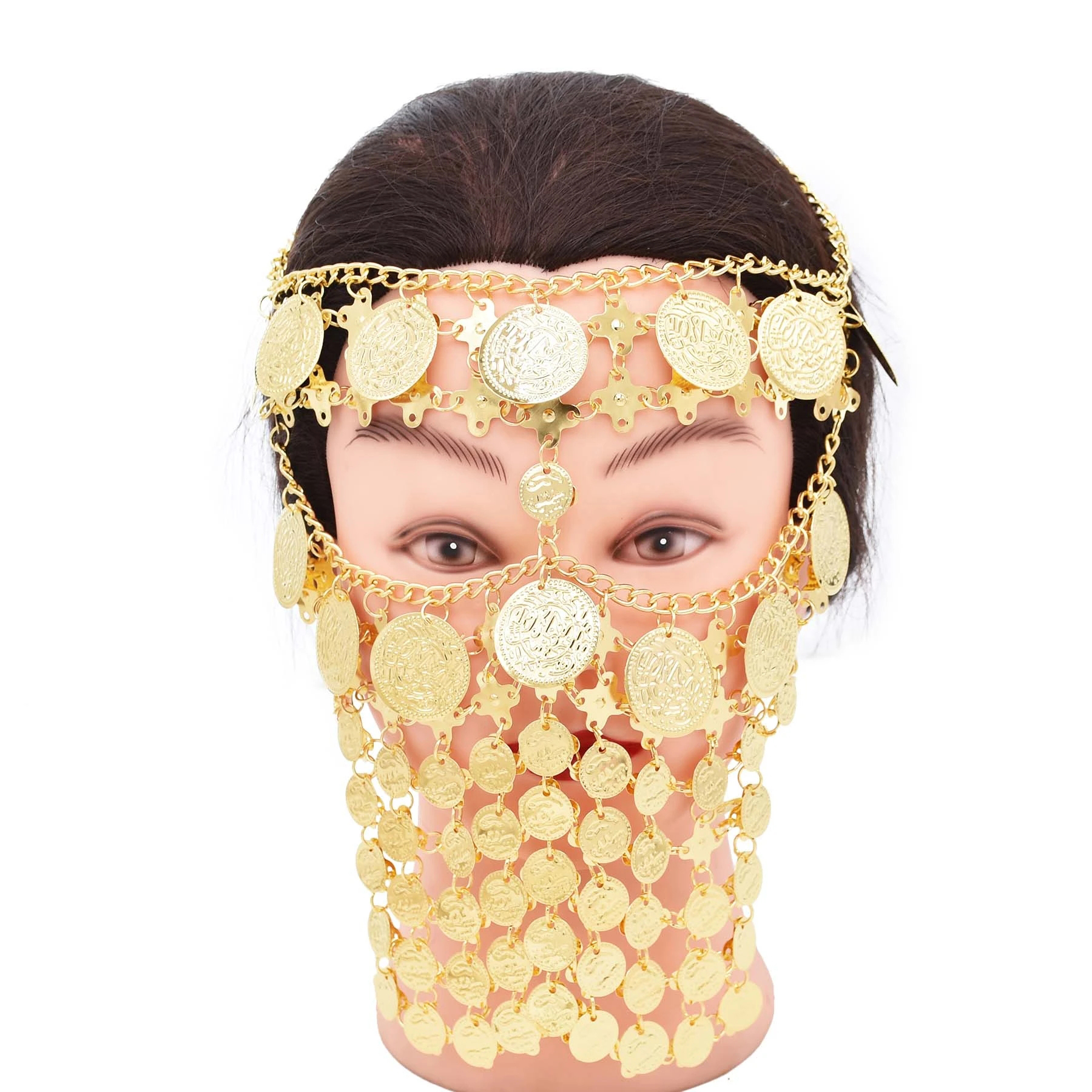 4 Golden Coin Tassel Mask Hair - огляд і ціна Fashion Ethnic Indian Clothing