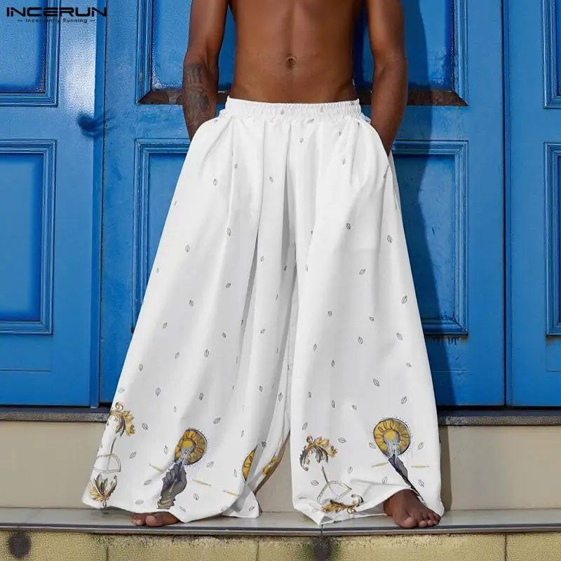 INCERUN Men Wide Leg Pants Pri - огляд і ціна Ethnic Fashion For Men